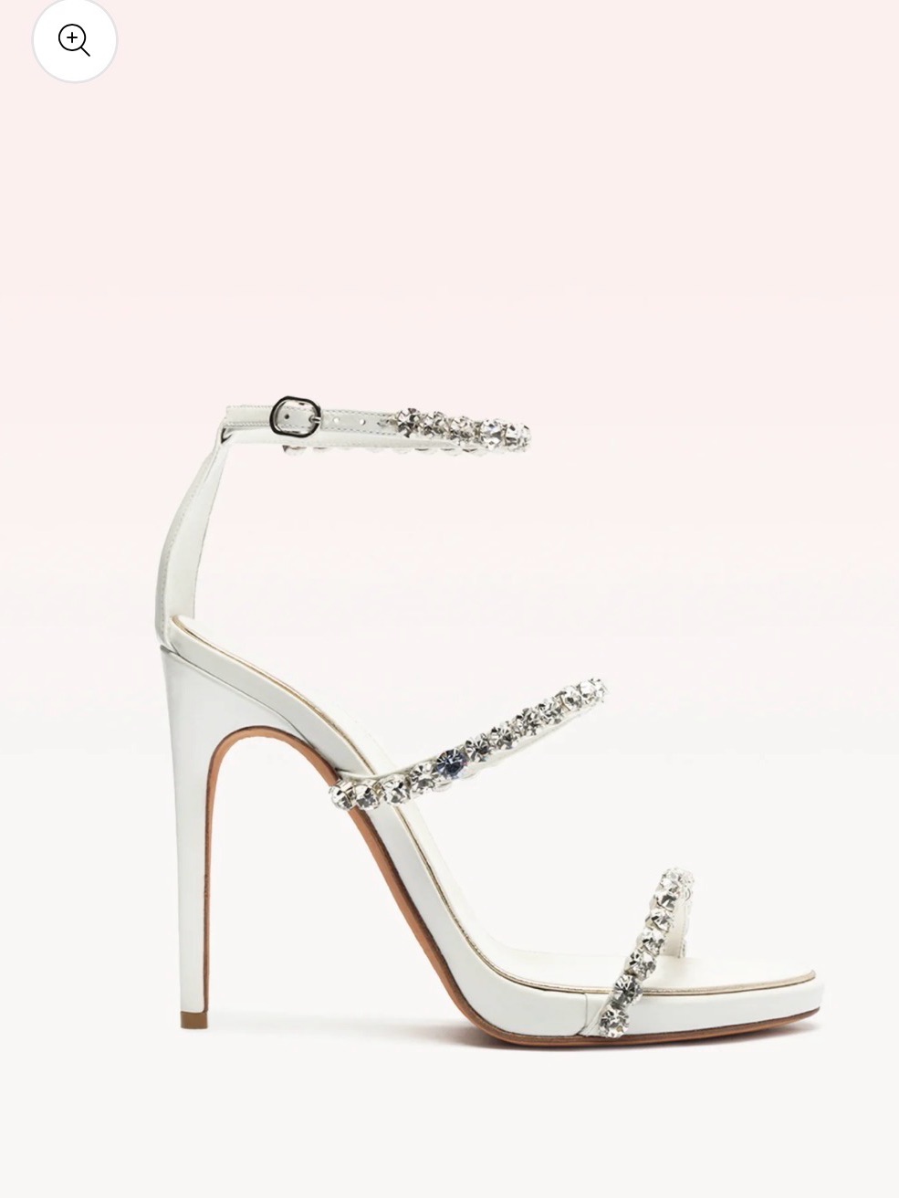 Alexandre Birman White Crystal-Strap Stiletto Sandals